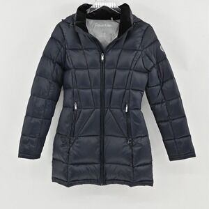 Calvin Klein Premium Down Puffer Coat Womens Size XS Packable Lightweight Hooded